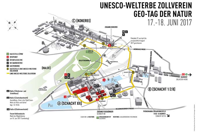 Geländeplan UNESCO-Welterbe Zollverein - GEO-Tag der Natur 2017