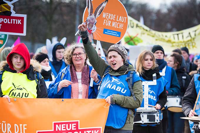 Teilnehmende der „Wir haben es satt“-Demonstration in Berlin, 2020 – Foto: NABU/S. Hennigs