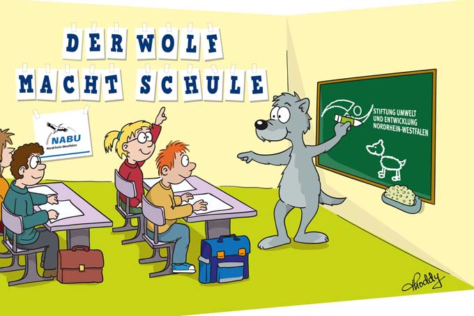 Der Wolf macht Schule - Cartoon: Thoddy