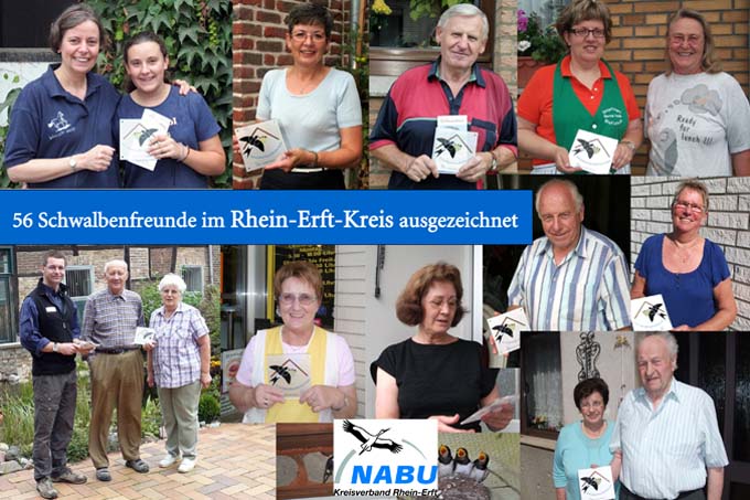  56 Schwalbenfreunde zeichnete allein der NABU Rhein-Erft-Kreis in 2011 aus - Foto: NABU Rhein-Erftkreis